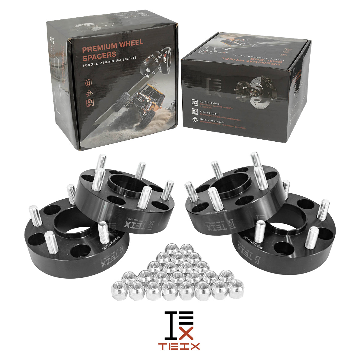 KIT ESPACIADORES 1.5 DE 5X114.3 A 5X127 LLANTA CB71.5 PARA FORD RANGER 84-2011/ FORD EXPLORER SPORT TRACK 2001-2010/ FORD EXPLORER 90-2010/ JEEP CHEROKEE XJ 84-2001/ JEEP WANGLER TJ 97-2006/ JEEP WANGLER YJ 87-95/ DODGE NITRO 2007-2012