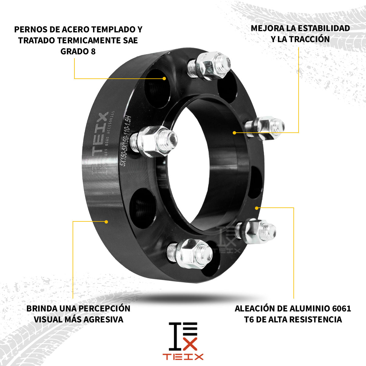 KIT ESPACIADORES TEIX 1.5 PULG PARA TOYOTA TUNDRA 2007-2021 5/150 CB110