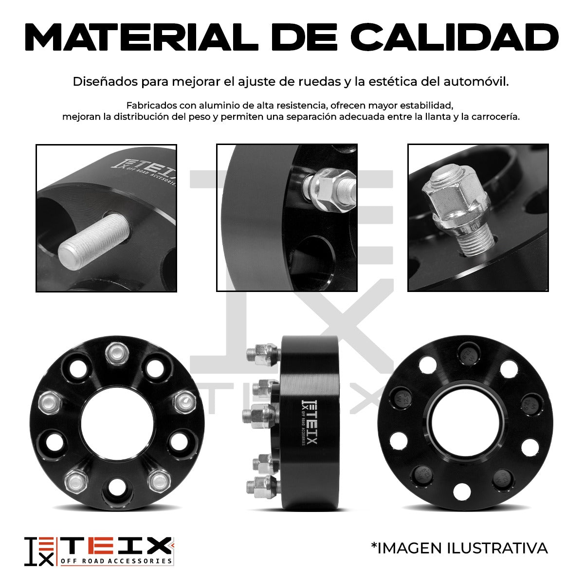 KIT ESPACIADORES 2" 5X139.7 LLANTA CB110 12X1.25