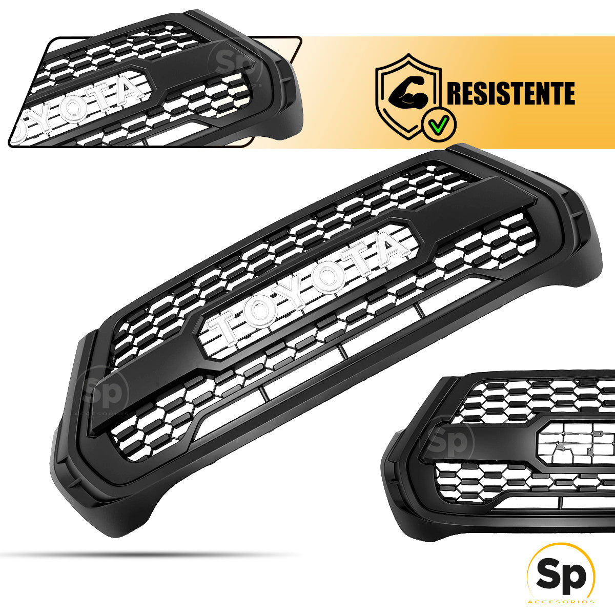 PARRILLA TRD LETRAS PARA TOYOTA HILUX REVO NUEVA LINEA 2021 A 2023