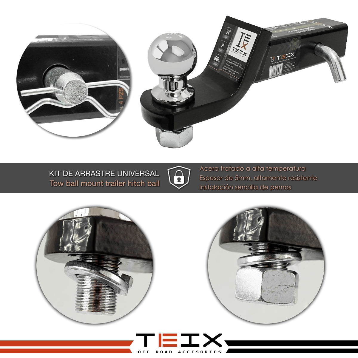 KIT ARRASTRE TIRON JALON Y COPLE BOLA PARA TOYOTA HILUX 2016 A 2020