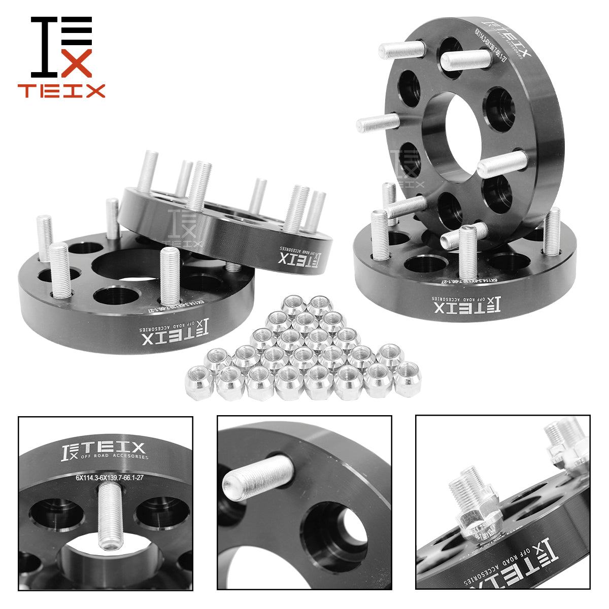 KIT ADAPTADORES DE 6/114 A 6/139 PARA NISSAN NP300 FRONTIER 2016 - 2021