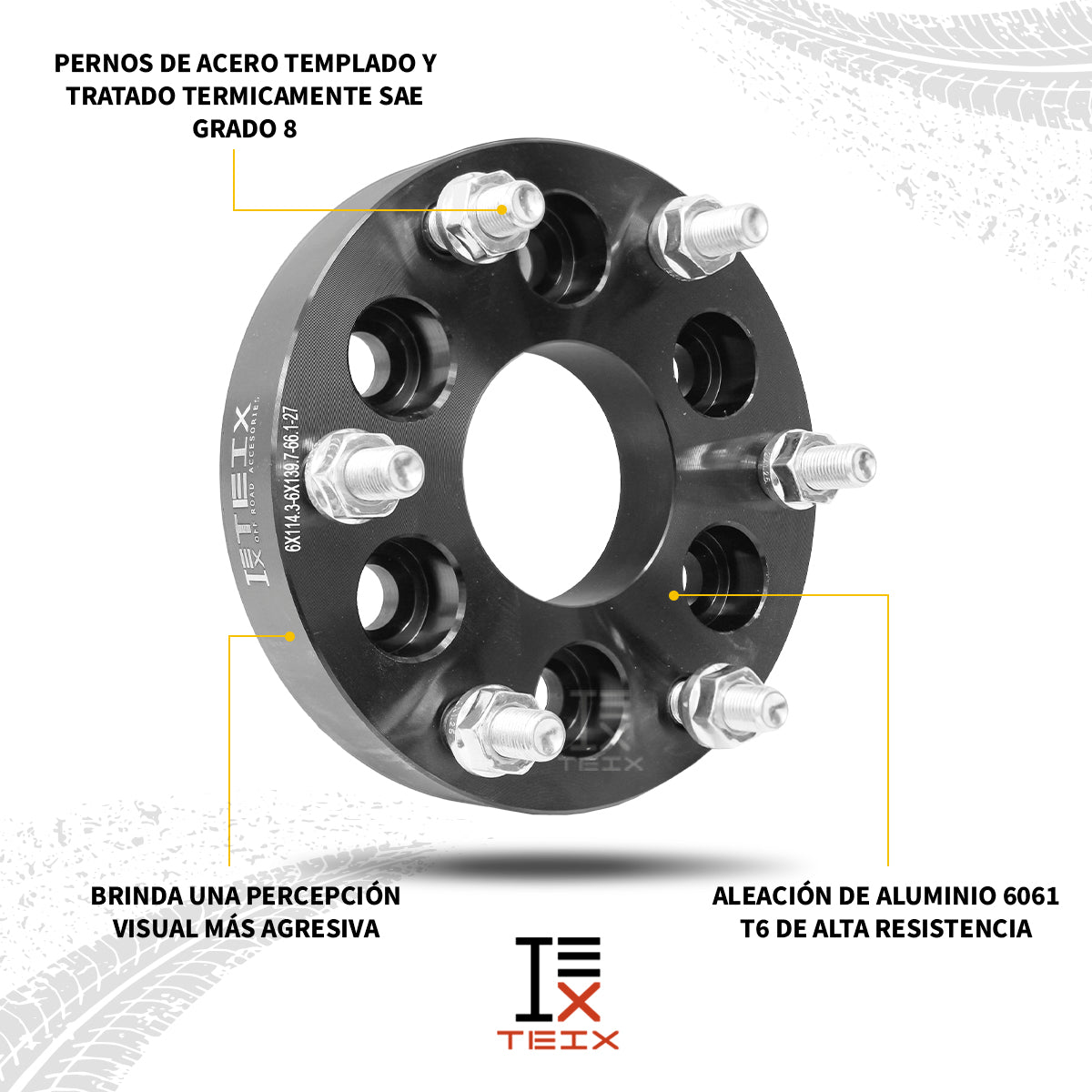 KIT ADAPTADORES DE 6/114 A 6/139 PARA NISSAN NP300 FRONTIER 2016 - 2021