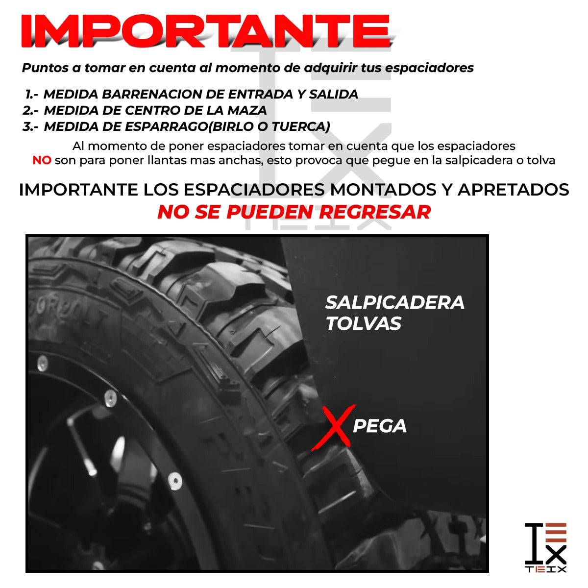 KIT ESPACIADORES 1.5" 5/139.7 LLANTA CB 108MM 12X1.25