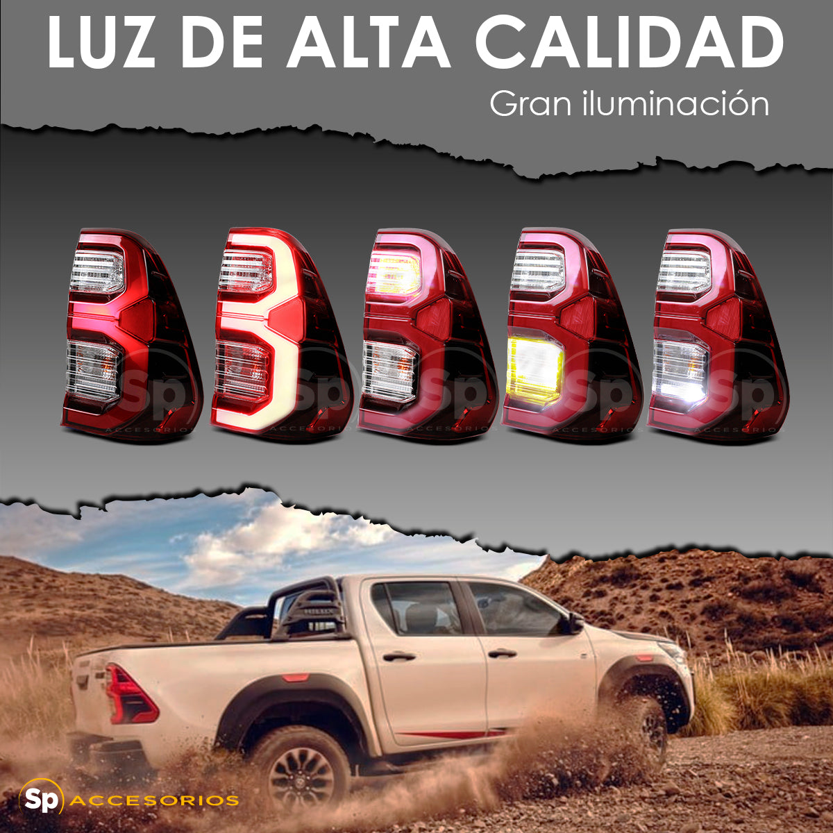 CALAVERAS TRASERAS LED PARA TOYOTA HILUX 2016-2023