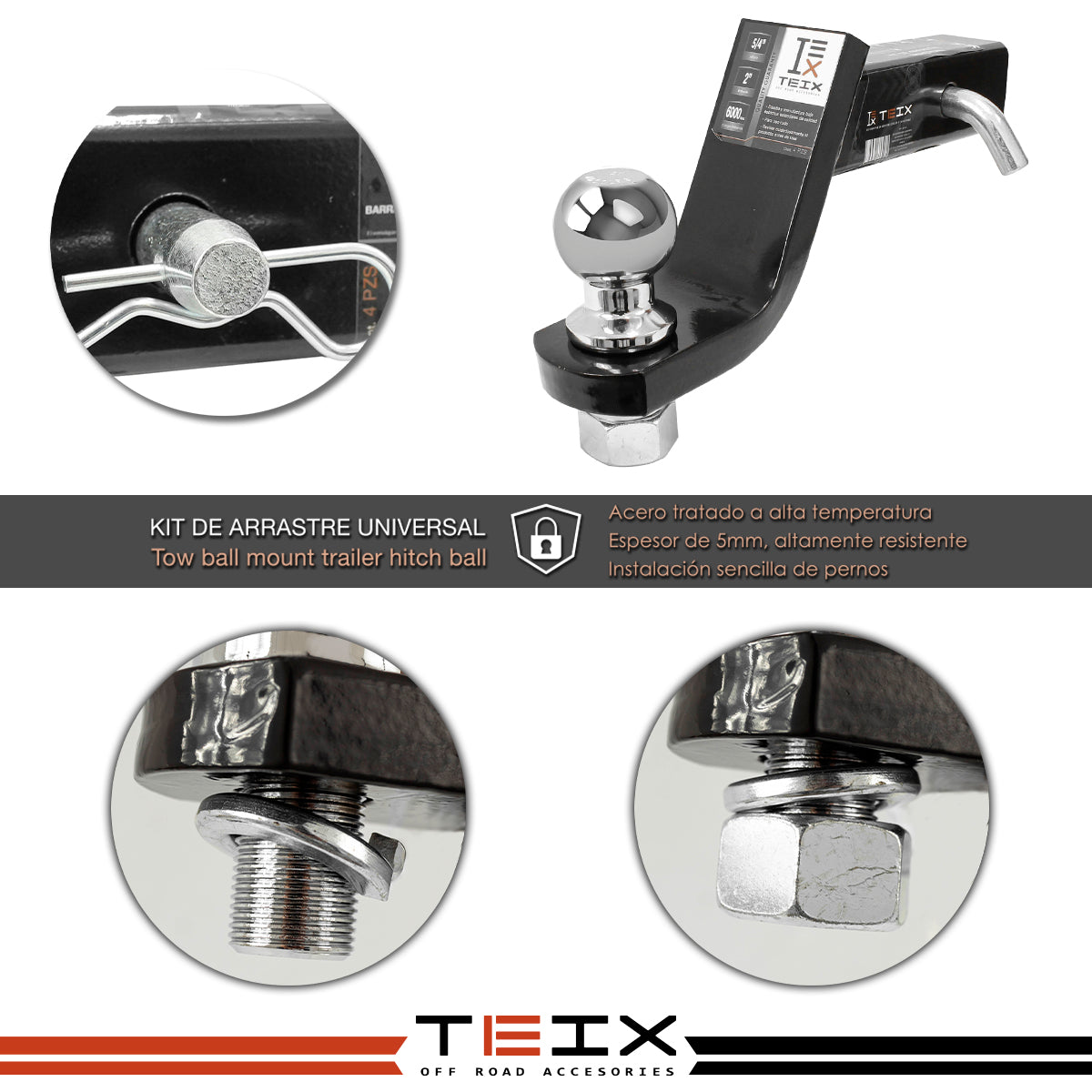 ACOPLAMINETO DE ENGANCHE PARA AUTOMOVIL NEGRO DROP 4