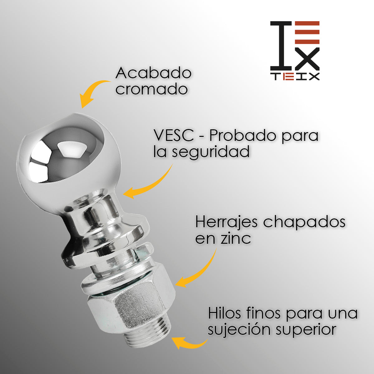 BOLA COPLE TIRÓN REMOLQUE 2 PULGADAS ARRASTRE CROMADA