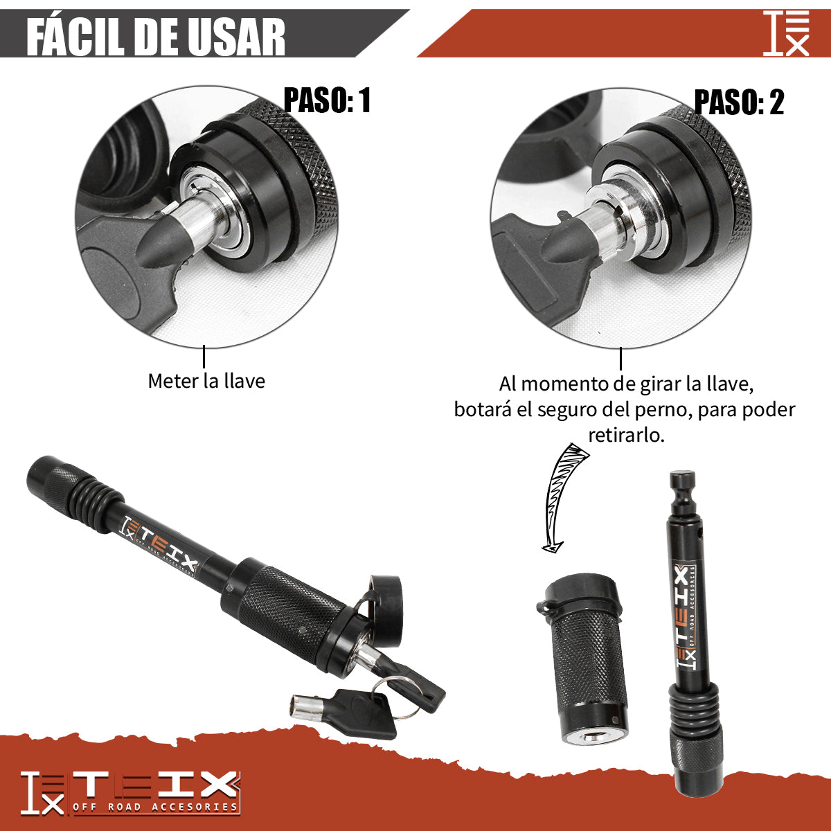 CANDADO DE PERNO PARA ACOPLAMIENTO DE ENGANCHE AUTOMOVIL 5/8" 4"