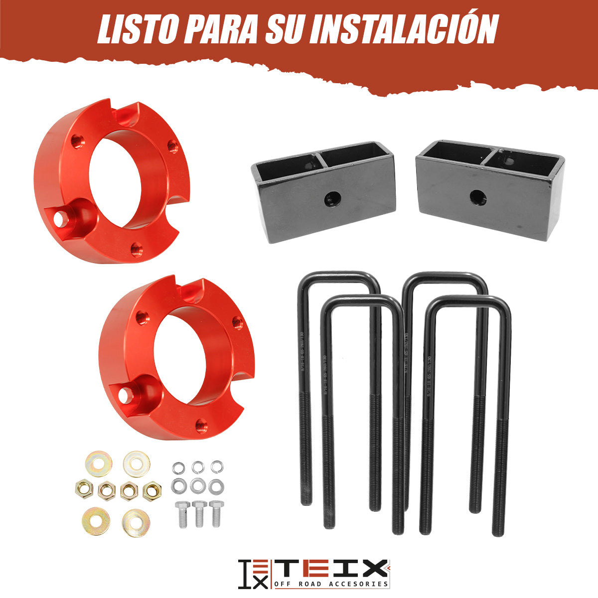 KIT DE NIVELACIÓN ELEVACIÓN DE 3 PULGADAS TEIX OFF ROAD PARA TOYOTA TACOMA Y TOYOTA HILUX 2005 - 2023