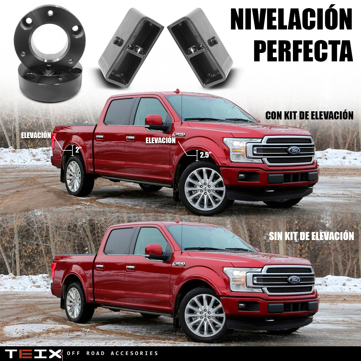 KIT DE ELEVACIÓN 2.5" TEIX PARA FORD F-150 2004 - 2020