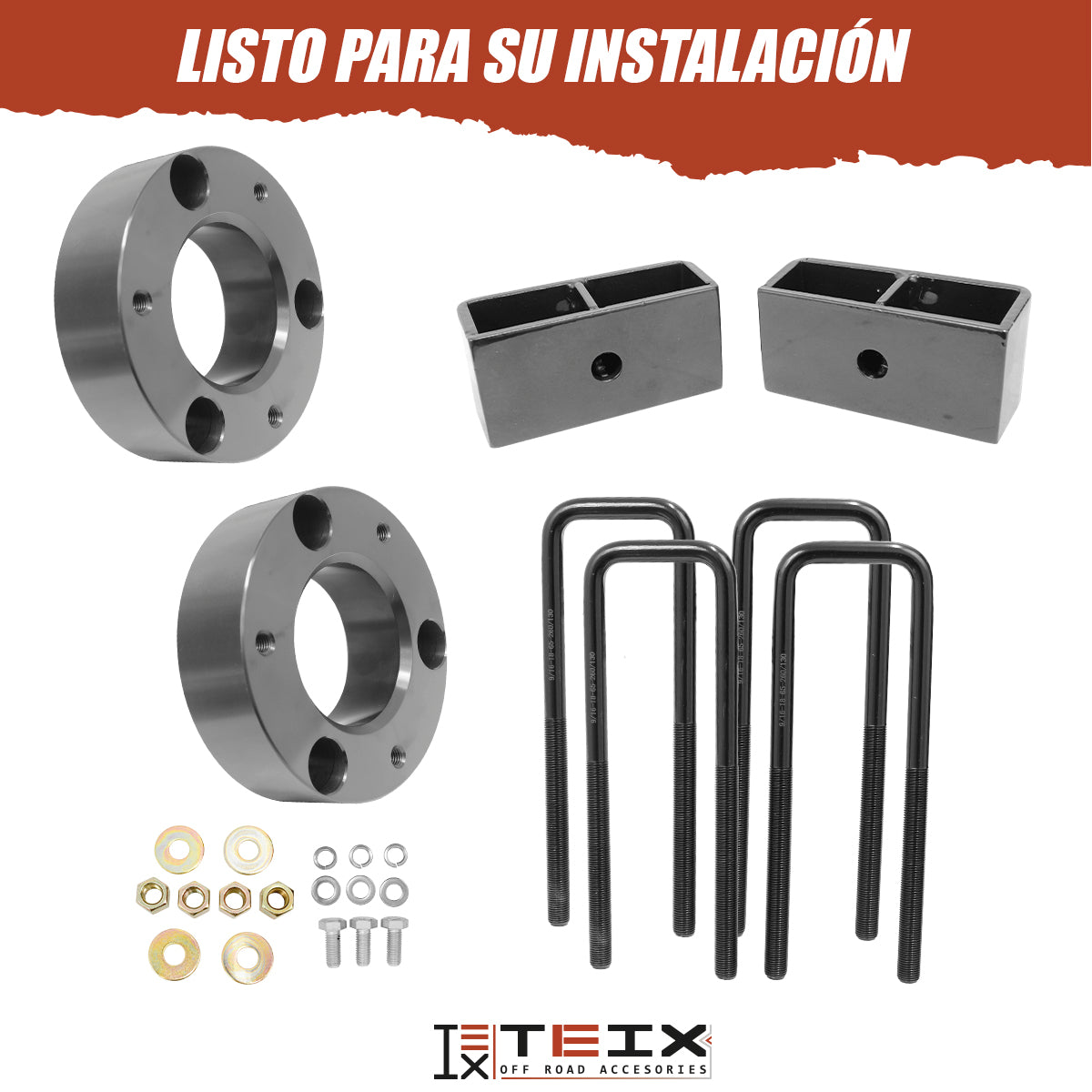 KIT ELEVACIÓN SUSPENSIÓN 2.5PULG CHEVROLET SILVERADO/CHEYENNE, GMC SIERRA 1500 2007 AL 2022