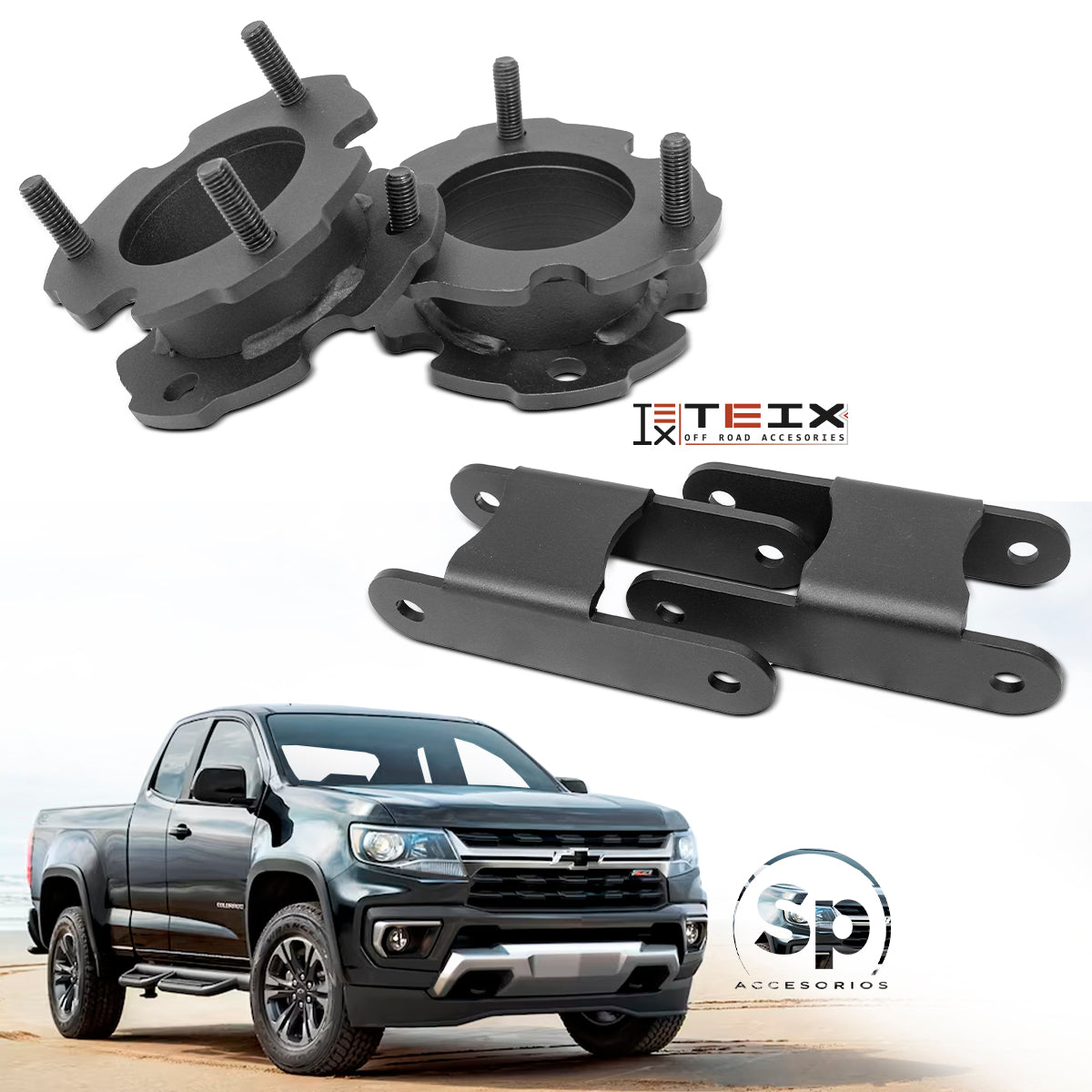 KIT ELEVACIÓN SUSPENSIÓN 2.5PLG CHEVROLET COLORADO 2016 A 2022