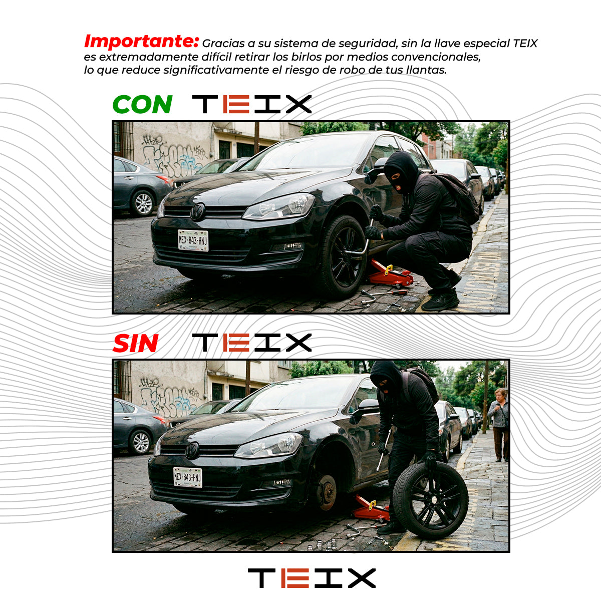 TUERCA LARGA RIN NEGRA BIRLOS SEGURIDAD TEIX M 14X2 24PZ