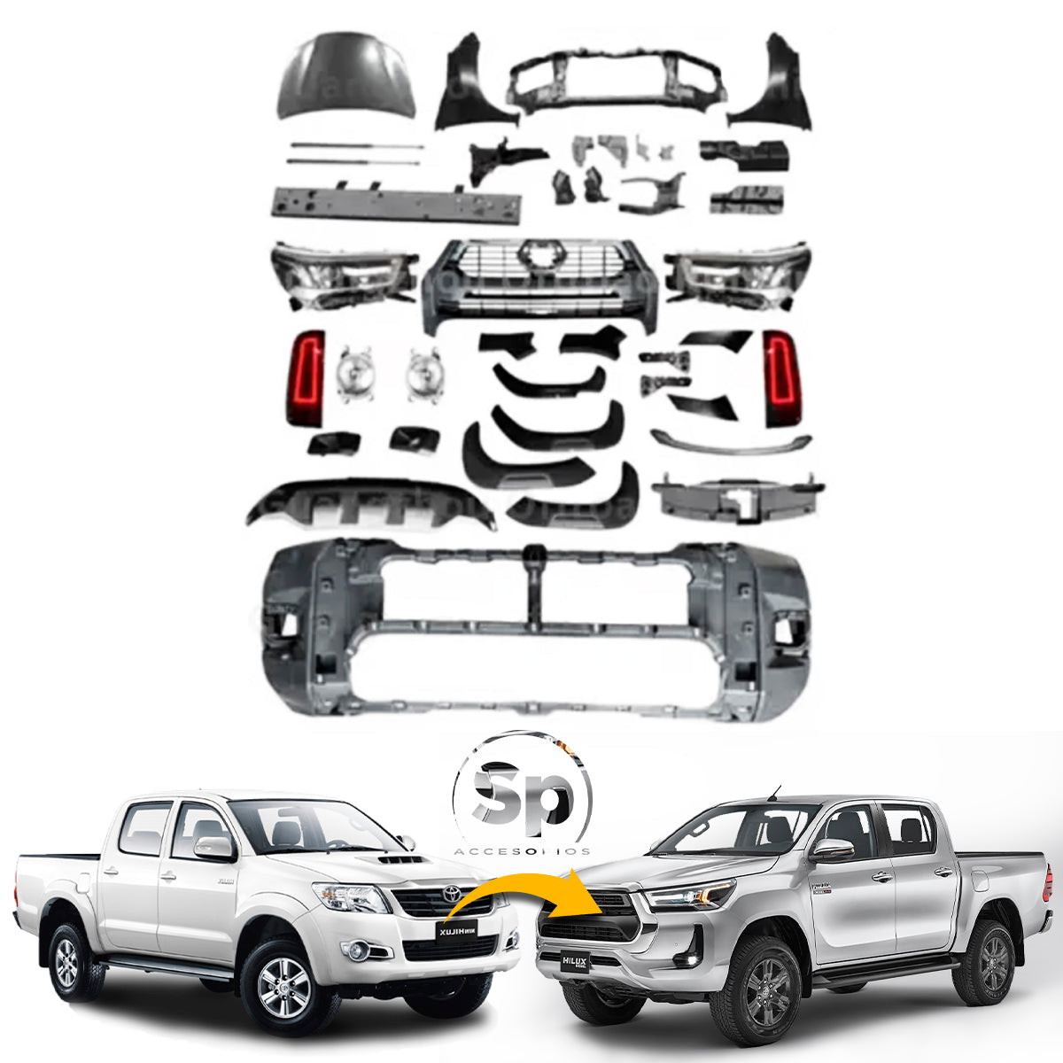 BODYKIT CONVERSIÓN PARA TOYOTA HILUX 2009 - 2015 A HILUX 2023