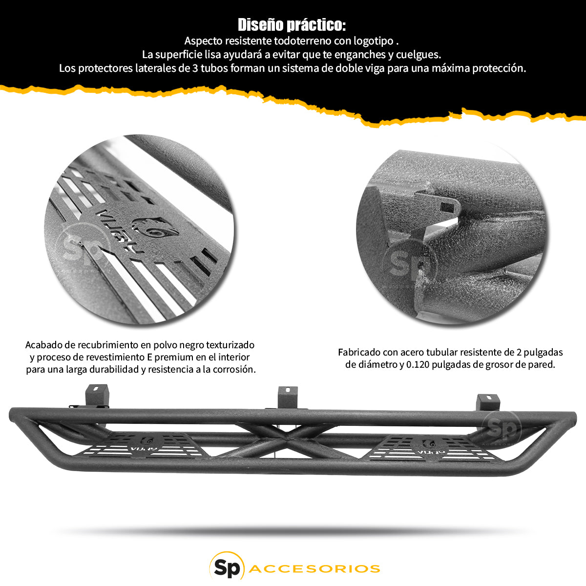 ESTRIBO PROTECTOR ALUMINIO 4X4 PARA JEEP WRANGLER JL 2018 - 2024