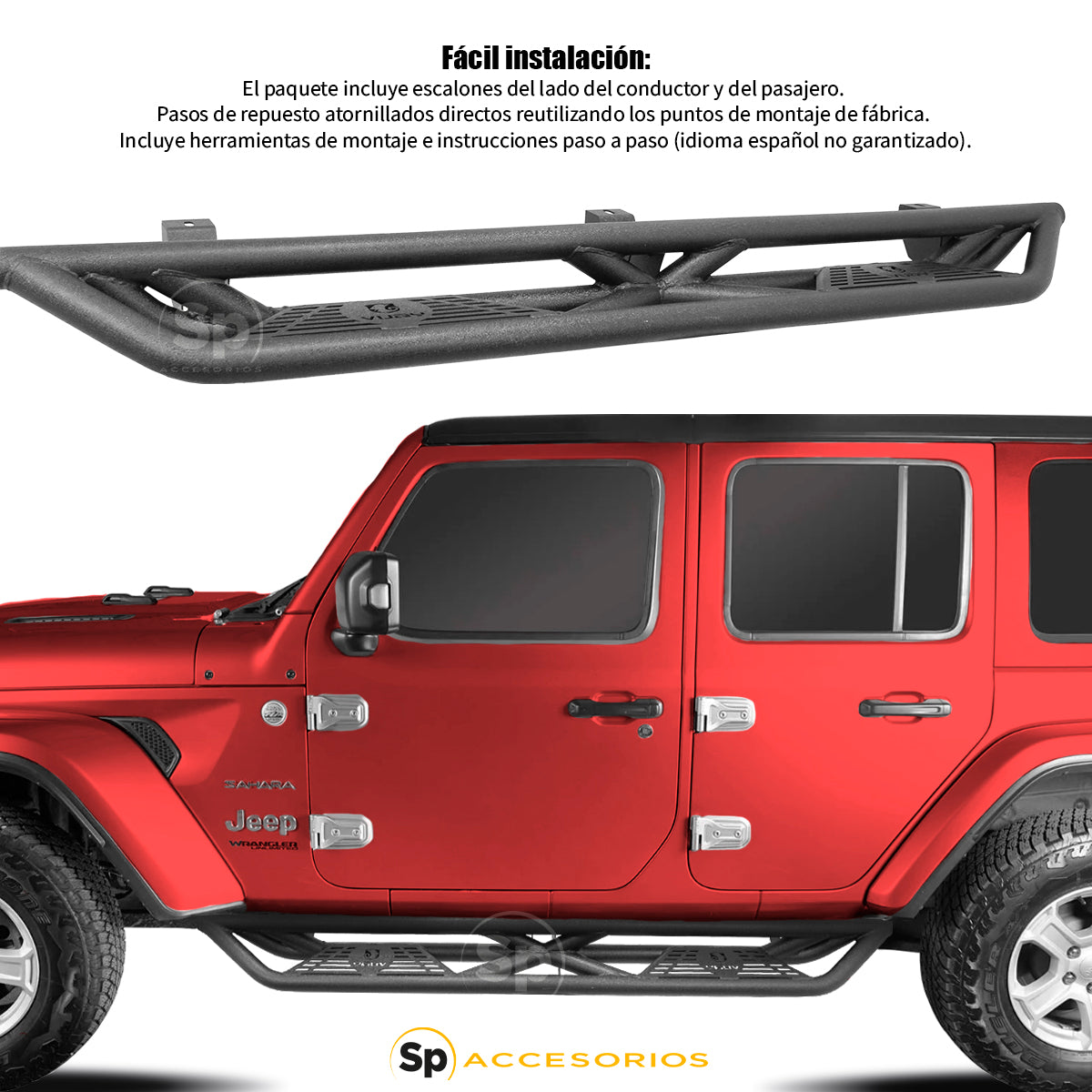 ESTRIBO PROTECTOR ALUMINIO 4X4 PARA JEEP WRANGLER JL 2018 - 2024