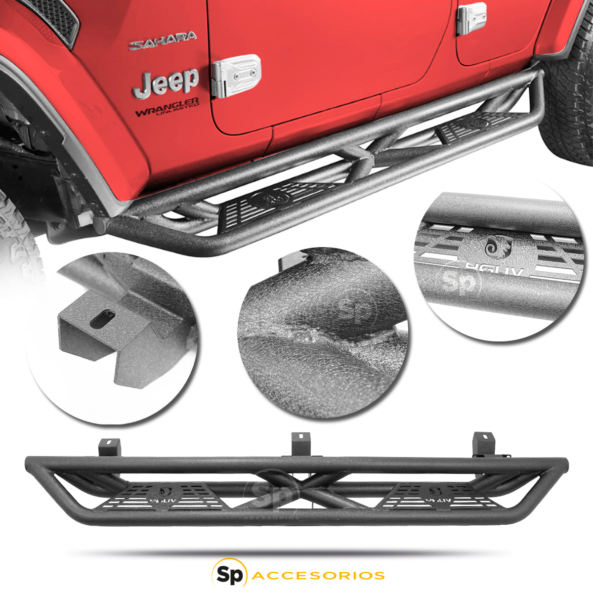 ESTRIBO PROTECTOR ALUMINIO 4X4 PARA JEEP WRANGLER JL 2018 - 2024