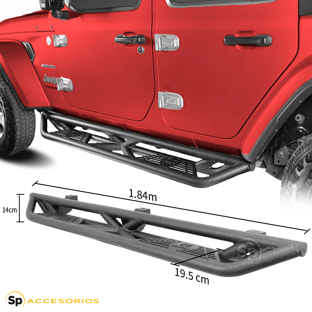 ESTRIBO PROTECTOR ALUMINIO 4X4 PARA JEEP WRANGLER JL 2018 - 2024