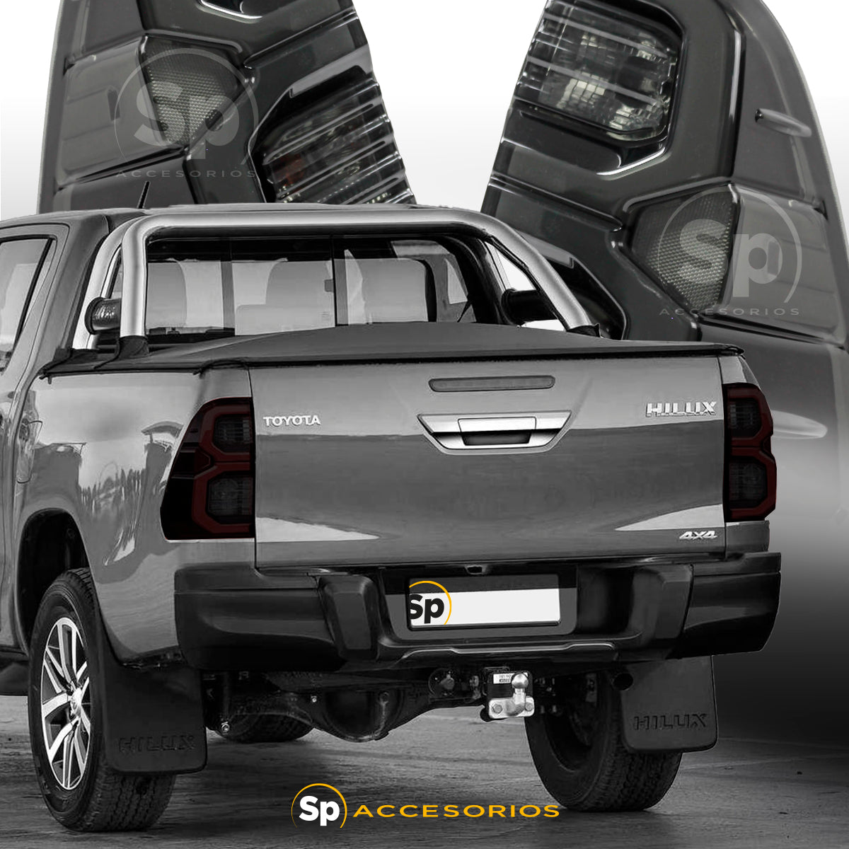 CALAVERAS TRASERAS LED PARA TOYOTA HILUX 2016-2023 HUMO