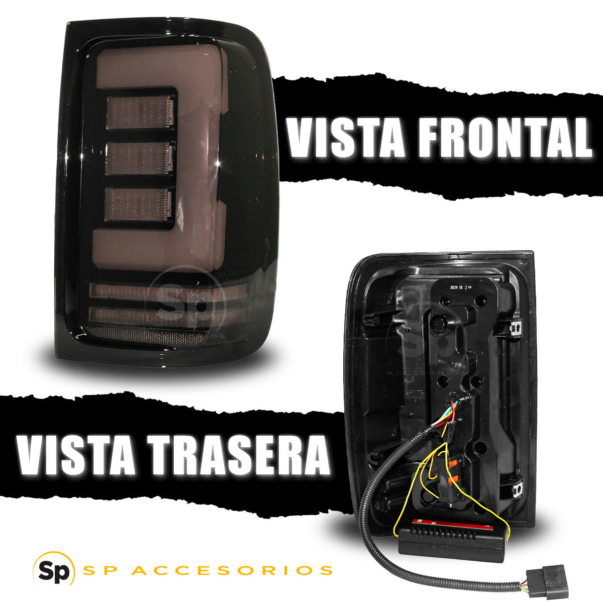 PAR CALAVERAS TRASERAS LED HUMO PARA VOLKSWAGEN AMAROK 2011 - 2020