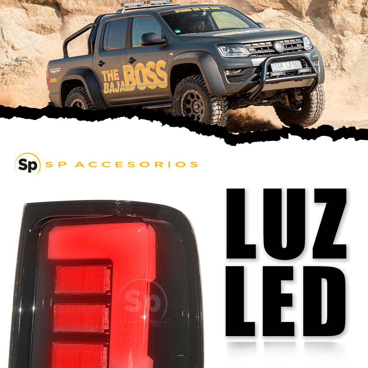 PAR CALAVERAS TRASERAS LED HUMO PARA VOLKSWAGEN AMAROK 2011 - 2020