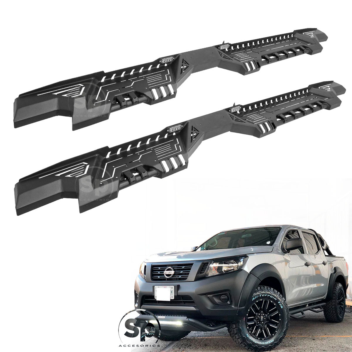 ESTRIBOS PARA NISSAN NP300 2016 A 2023 FRONTIER TIPO EQUIPO ORIGINAL