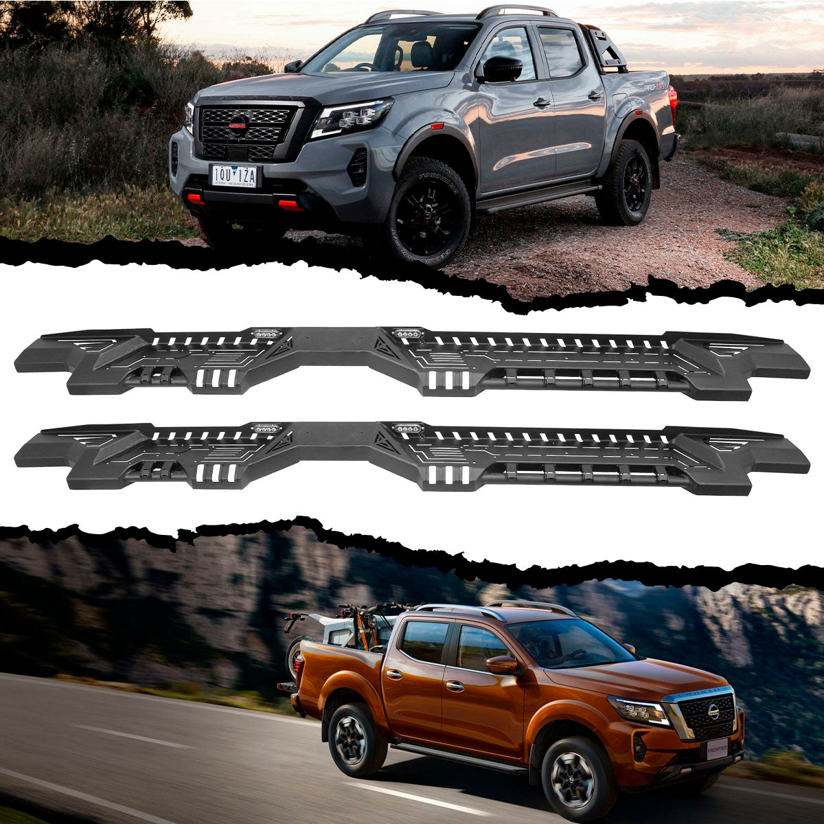 ESTRIBOS PARA NISSAN NP300 2016 A 2023 FRONTIER TIPO EQUIPO ORIGINAL