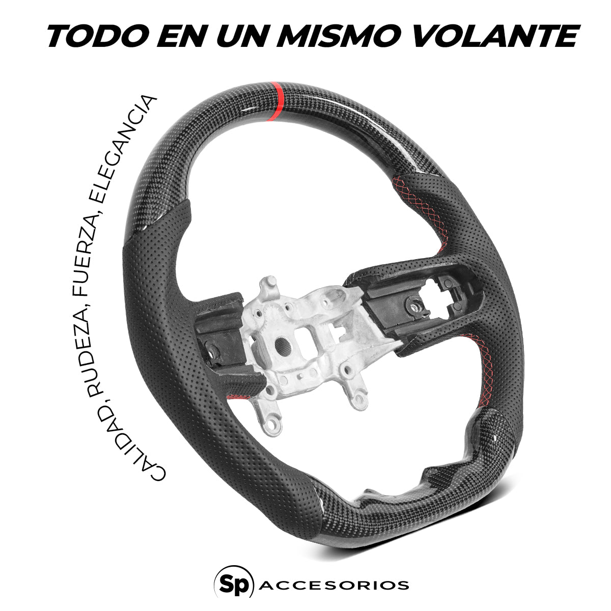 VOLANTE DE FIBRA DE CARBONO CON CUERO PERFORADO PARA JEEP JL Y JEEP GLADIADOR