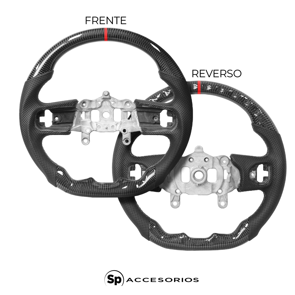 VOLANTE DE FIBRA DE CARBONO CON CUERO PERFORADO PARA JEEP JL Y JEEP GLADIADOR