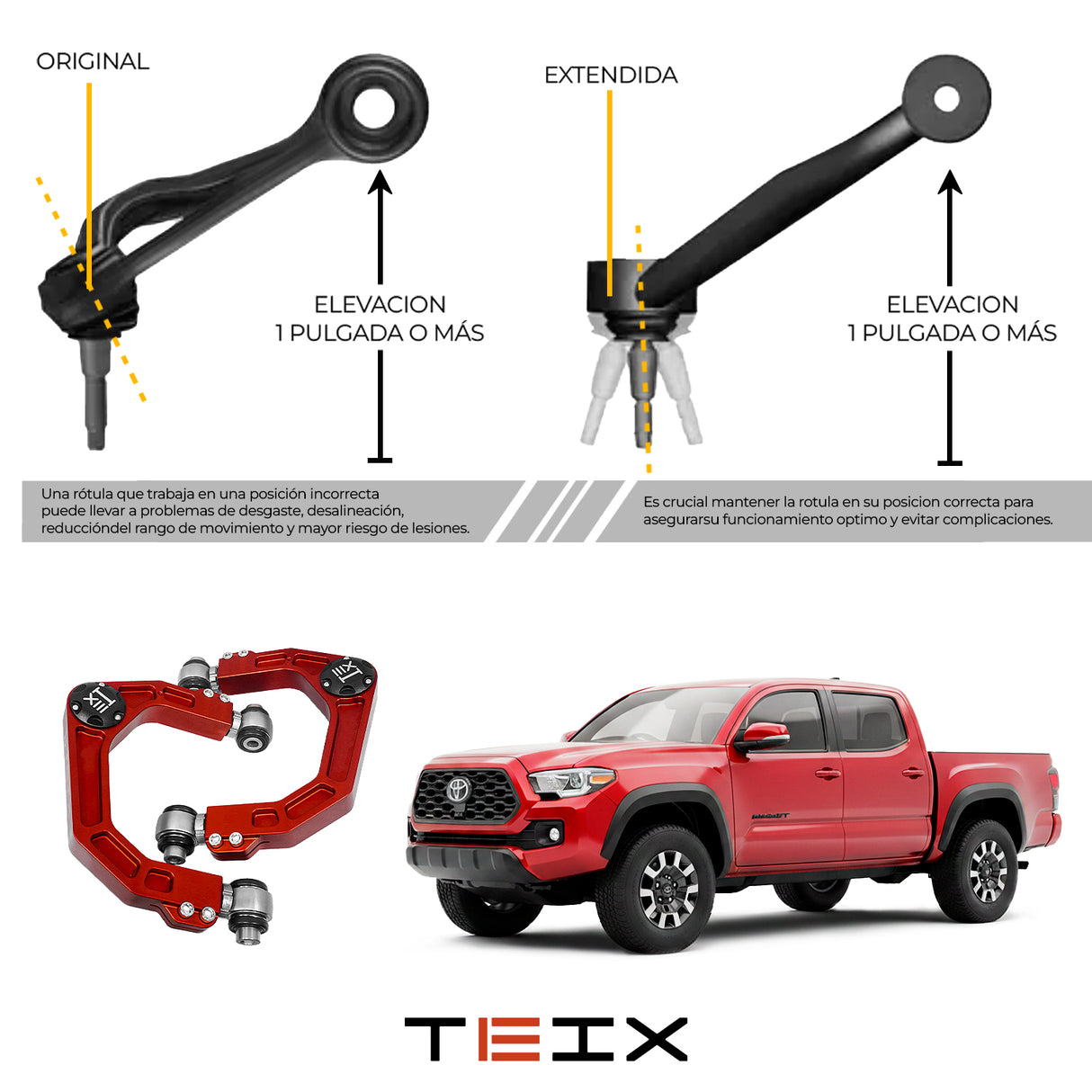 PAR DE BRAZOS DE CONTROL TEIX BLANCOS/ TOYOTA TACOMA 2016-2023