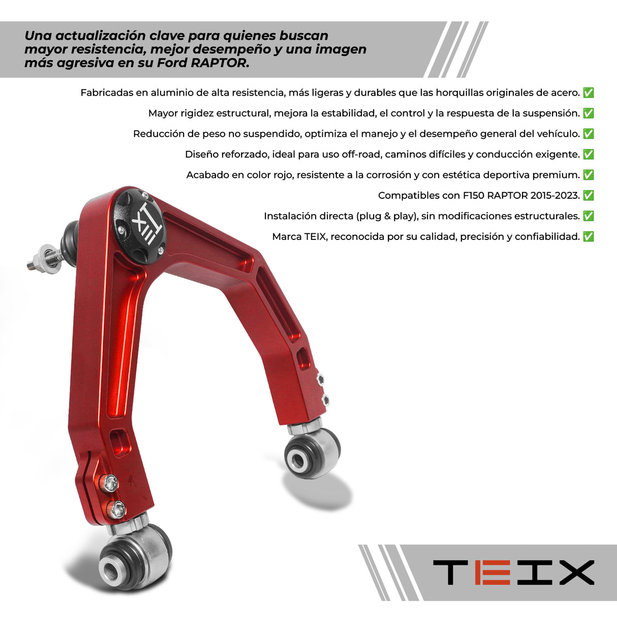 PAR DE HORQUILLAS TEIX ROJOS/ F150 RAPTOR 2015-2023