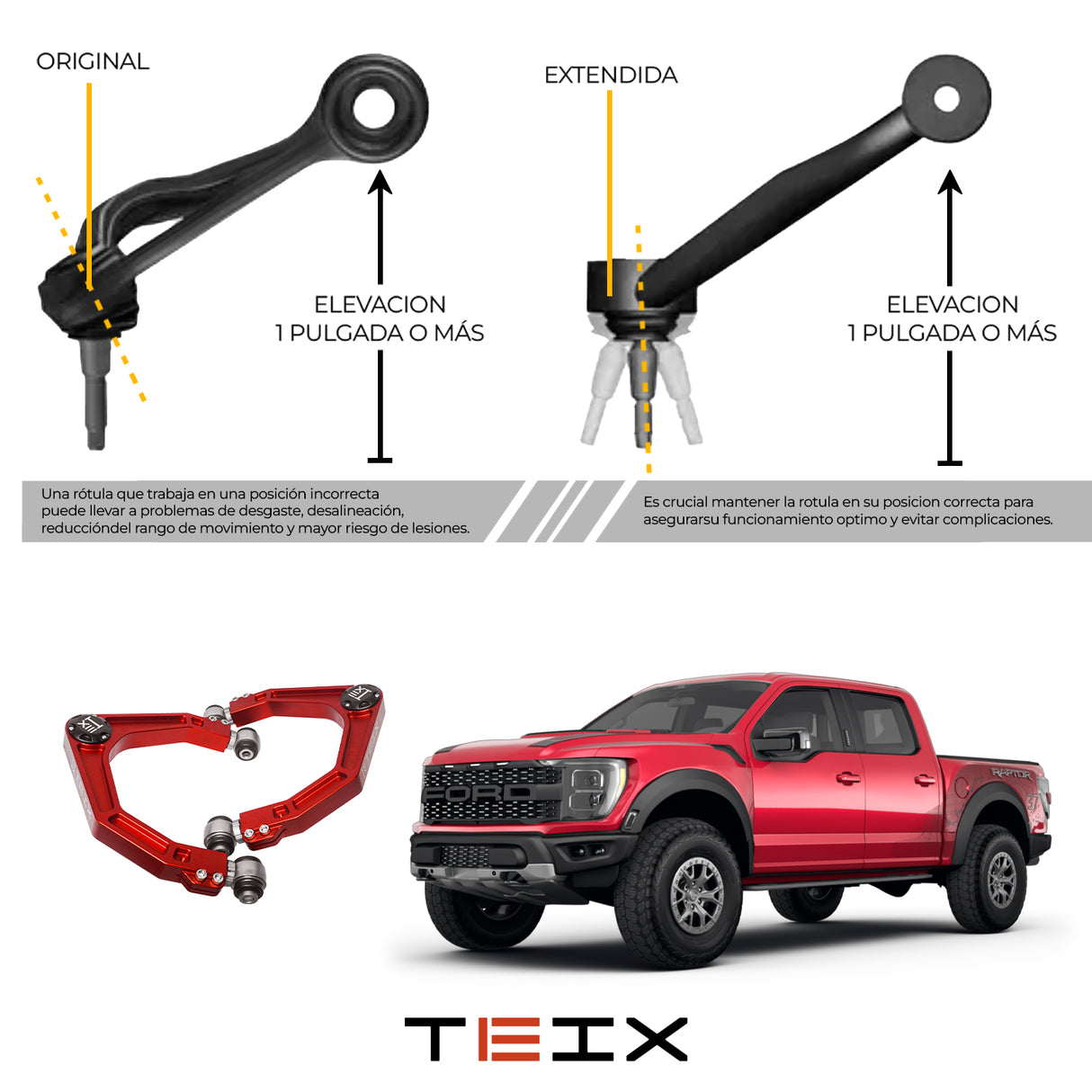 PAR DE HORQUILLAS TEIX ROJOS/ F150 RAPTOR 2015-2023