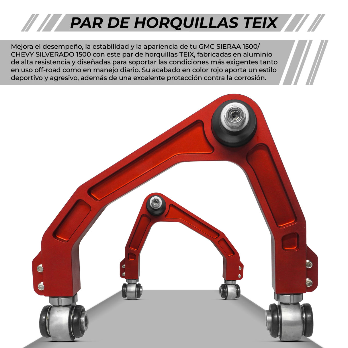 PAR DE HORQUILLAS DE CONTROL ROJAS/ GMC SIERAA 1500- CHEVY SILVERADO 1500 2019+