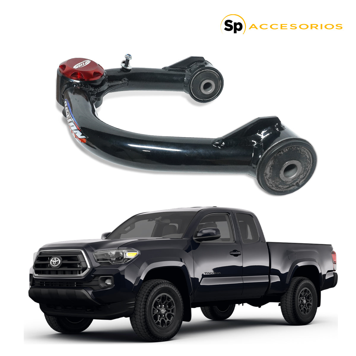 PAR DE HORQUILLAS SUPERIORES AJUSTABLES NEGRAS-OPTION/ TOYOTA TACOMA 2005-2023