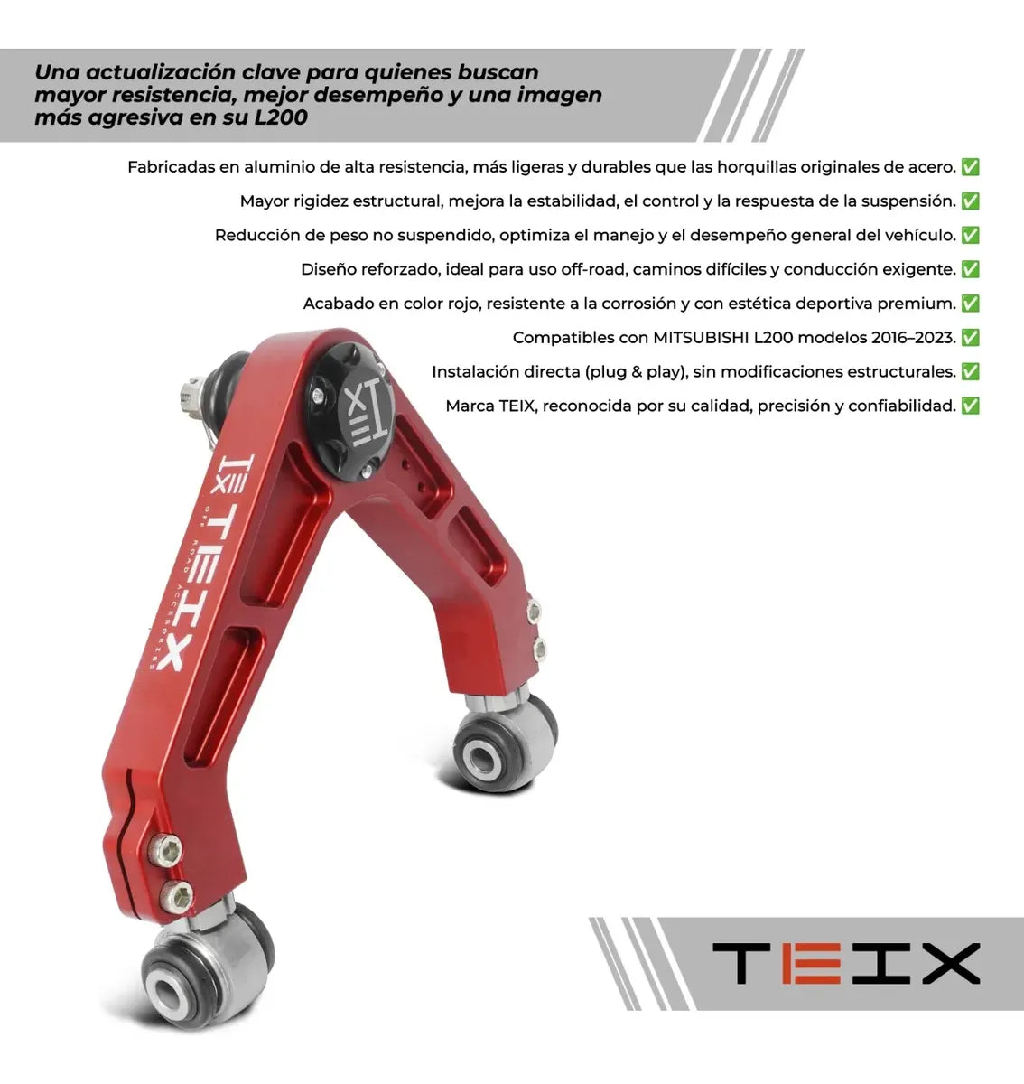 Horquillas Control Teix Rojas Suspensión L200 2024+