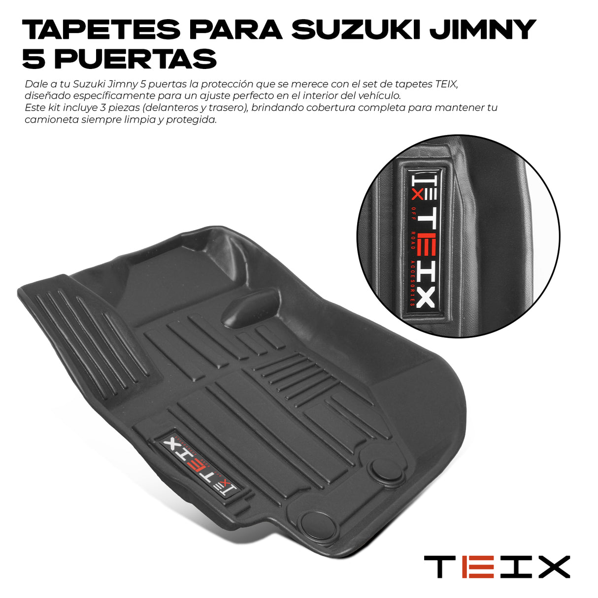 TAPETES PARA SUZUKI JIMNY 2024-2026 5 PUERTAS AUTOMATICO 2 DEL 1 TRA