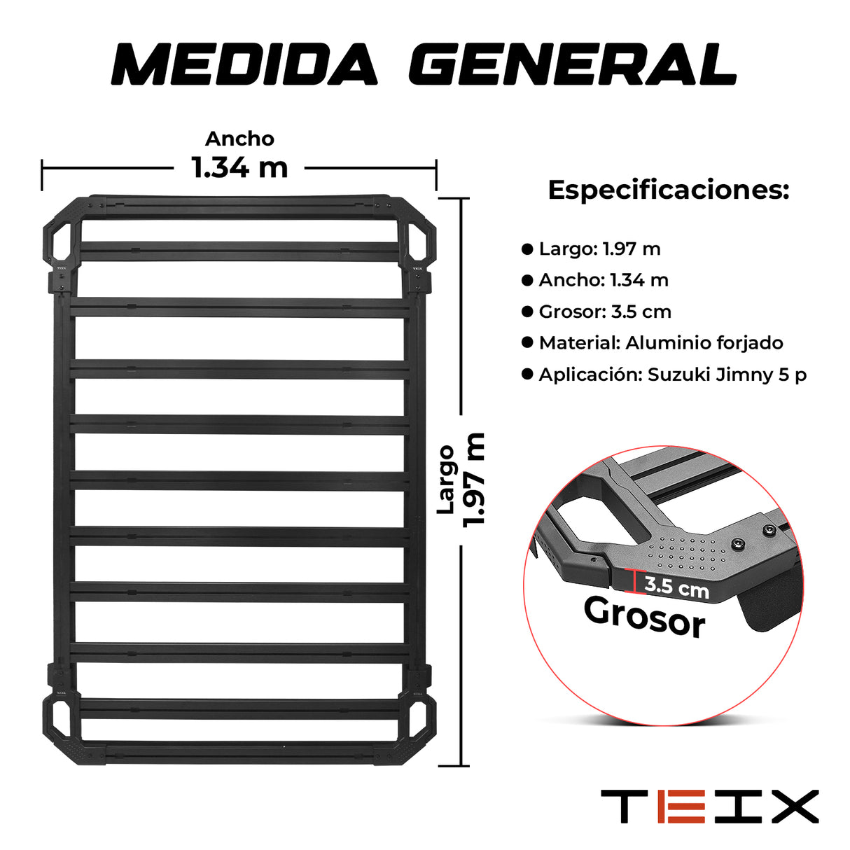 CANASTILLA TEIX PARA SUZUKI JIMNY 2019+ 5 PUERTAS