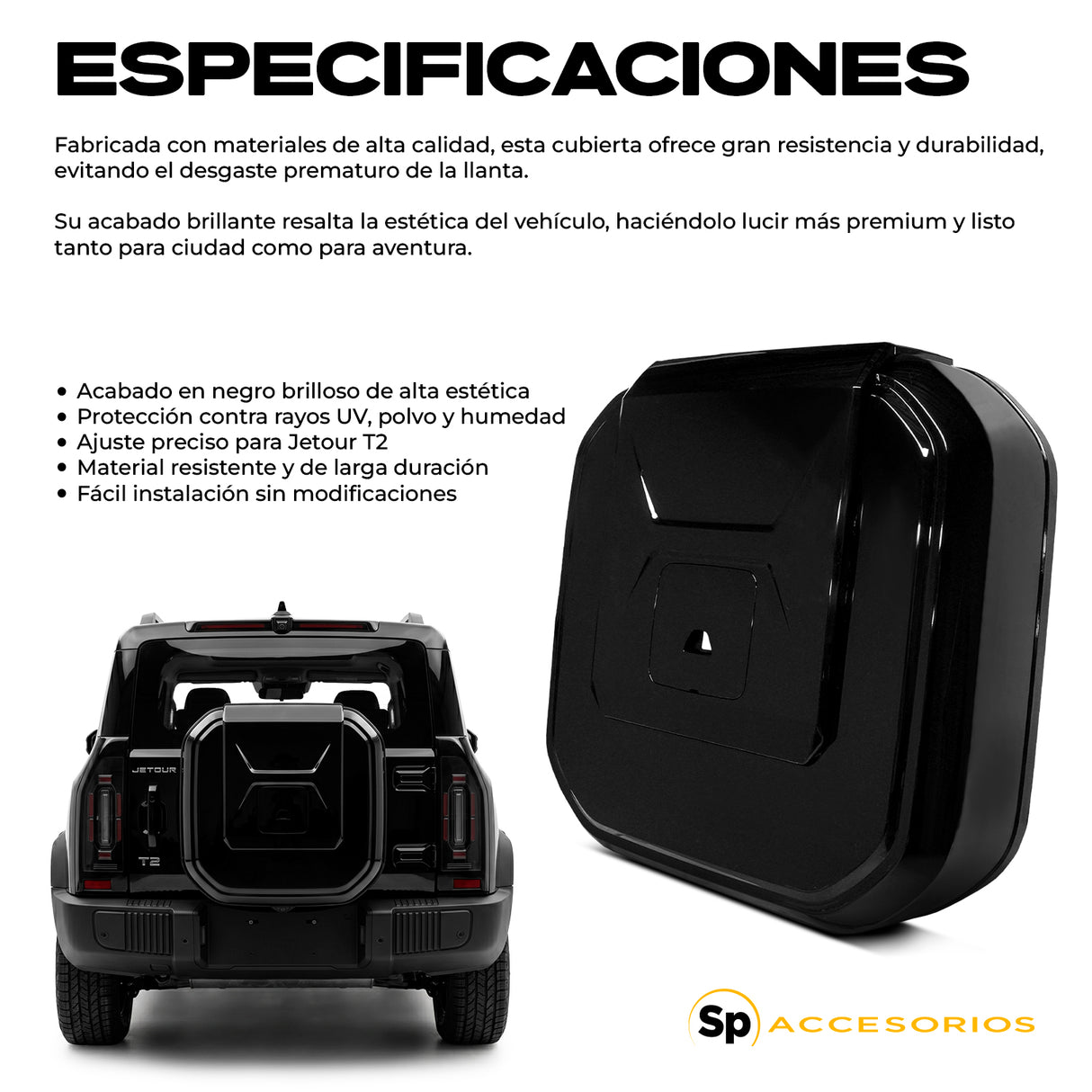 CUBIERTA PORTA LLANTA REFACCION PARA JETOUR T2