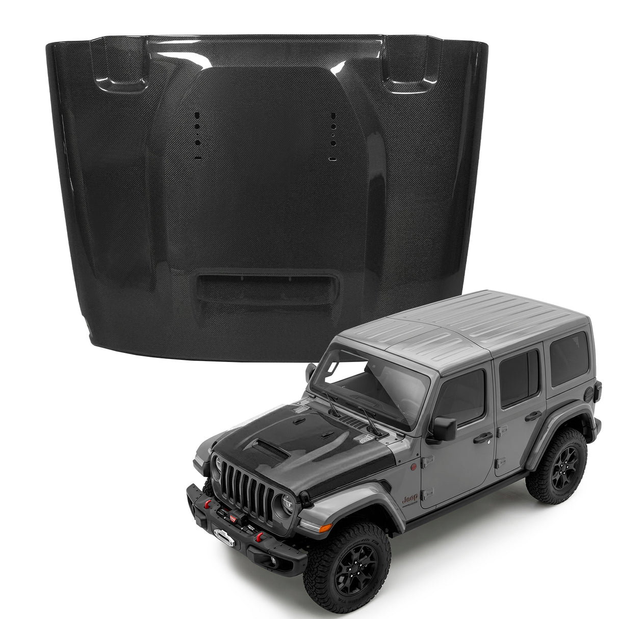 COFRE FIBRA CARBONO PARA JEEP JL 2018/2026