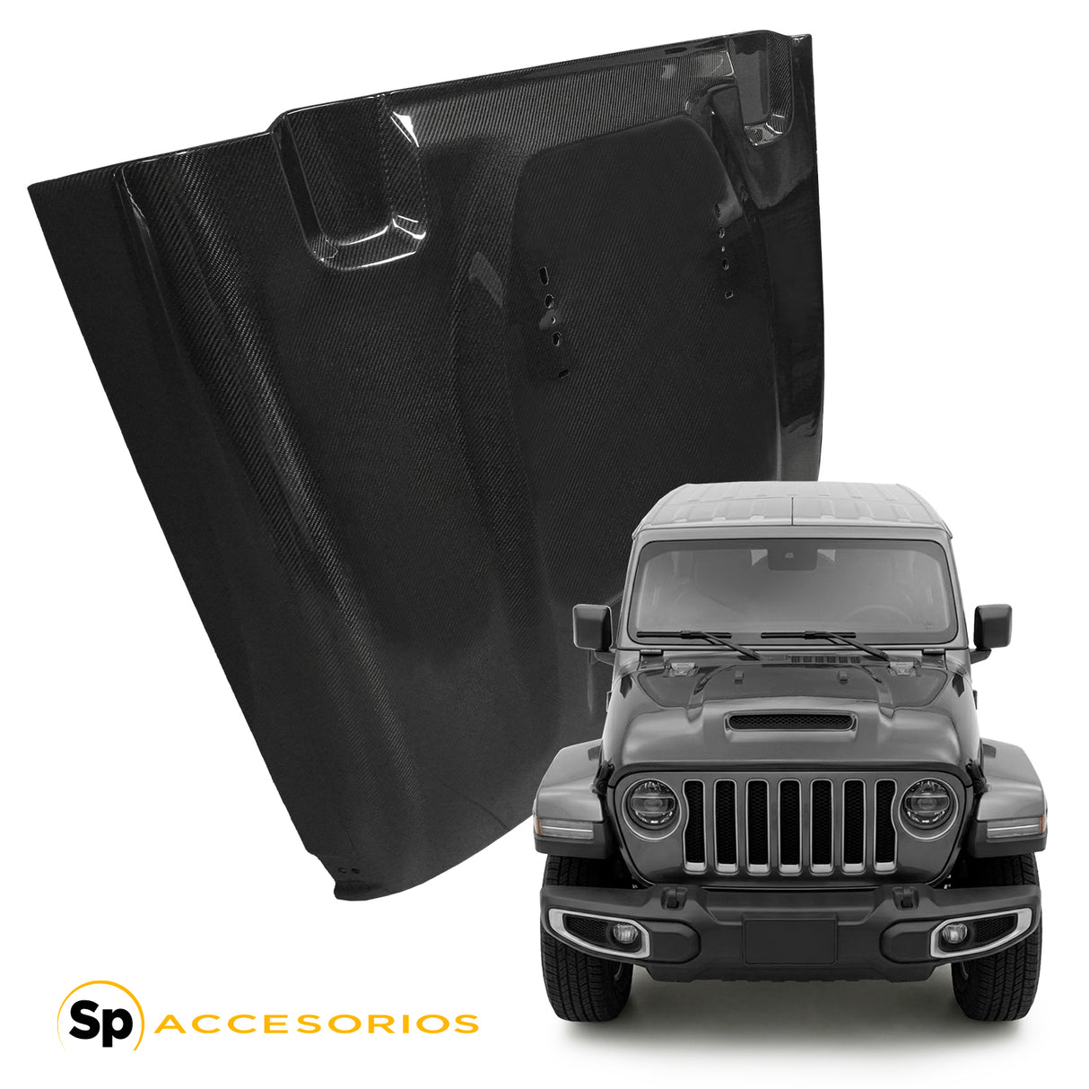 COFRE FIBRA CARBONO PARA JEEP JL 2018/2026