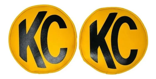 Protector Faro 6in Kc Retro Vinilo Amarillo Negro Para Auto Amarillo