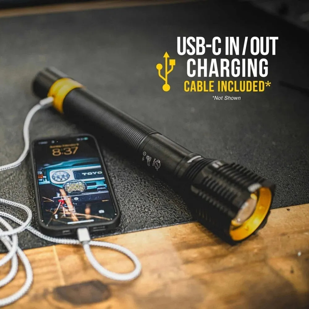 Linterna Led Kc Flx7k Recargable Usb-c 7000lm Blanco Negro