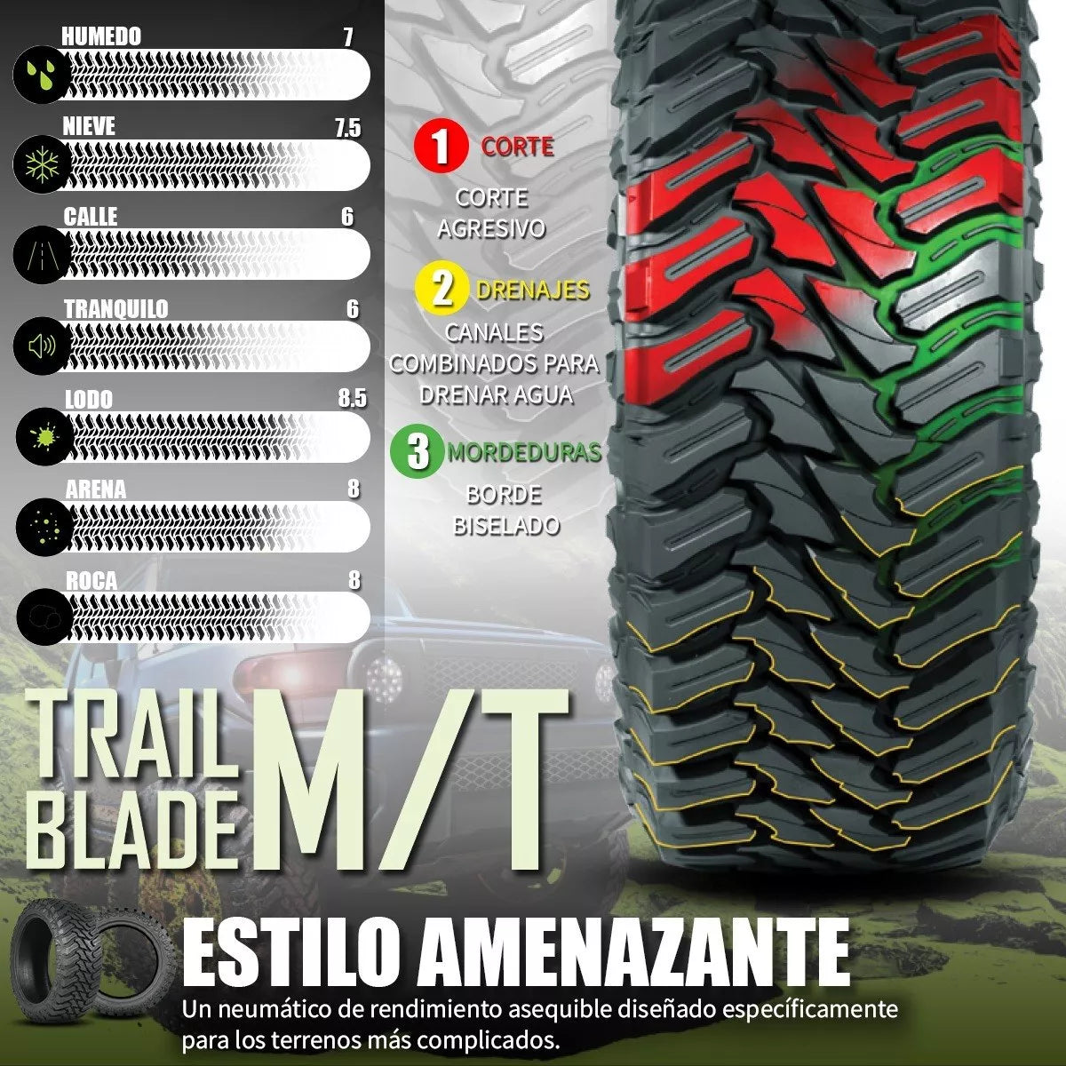 LLANTA ATTURO TIRES TRAIL BLADE M/T LT 275/65 R18 123/120Q
