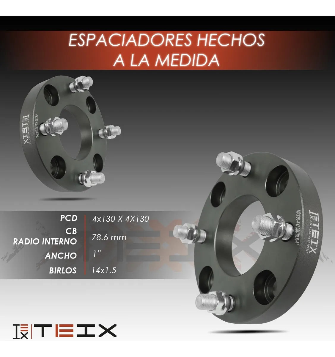Espaciadores Vw Vocho 1 Gris 4x130 14x1.5 78.6mm