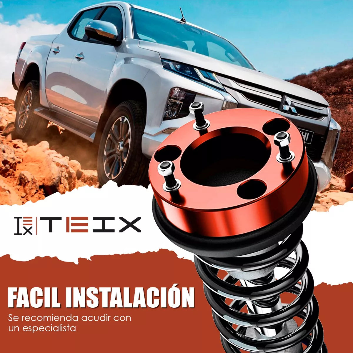 KIT DE NIVELACIÓN DELANTERA 2 PULGADAS PARA MITSUBISHI L200 2016 AL 2024