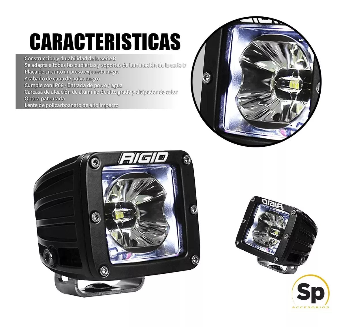 PAR DUALLYS RIGID INDUSTRIES RADIANCE CAMIONETA RZR CAN AM MOTO