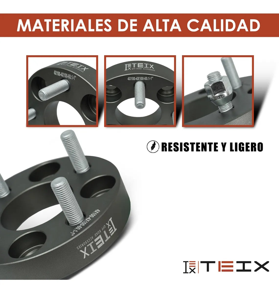 Separadores 4x100 Teix 1 Gris 60.1 12x1.5 Clio 90-98