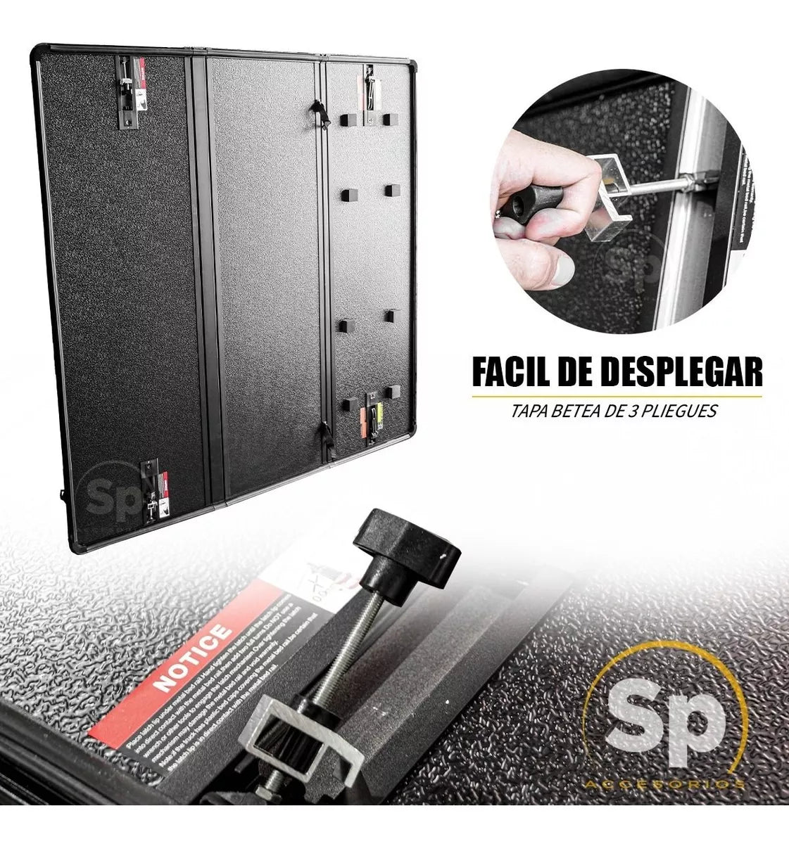 TAPA BATEA 3 PLIEGUES HARD 3-FOLD PARA FORD F150 2021 - 2023