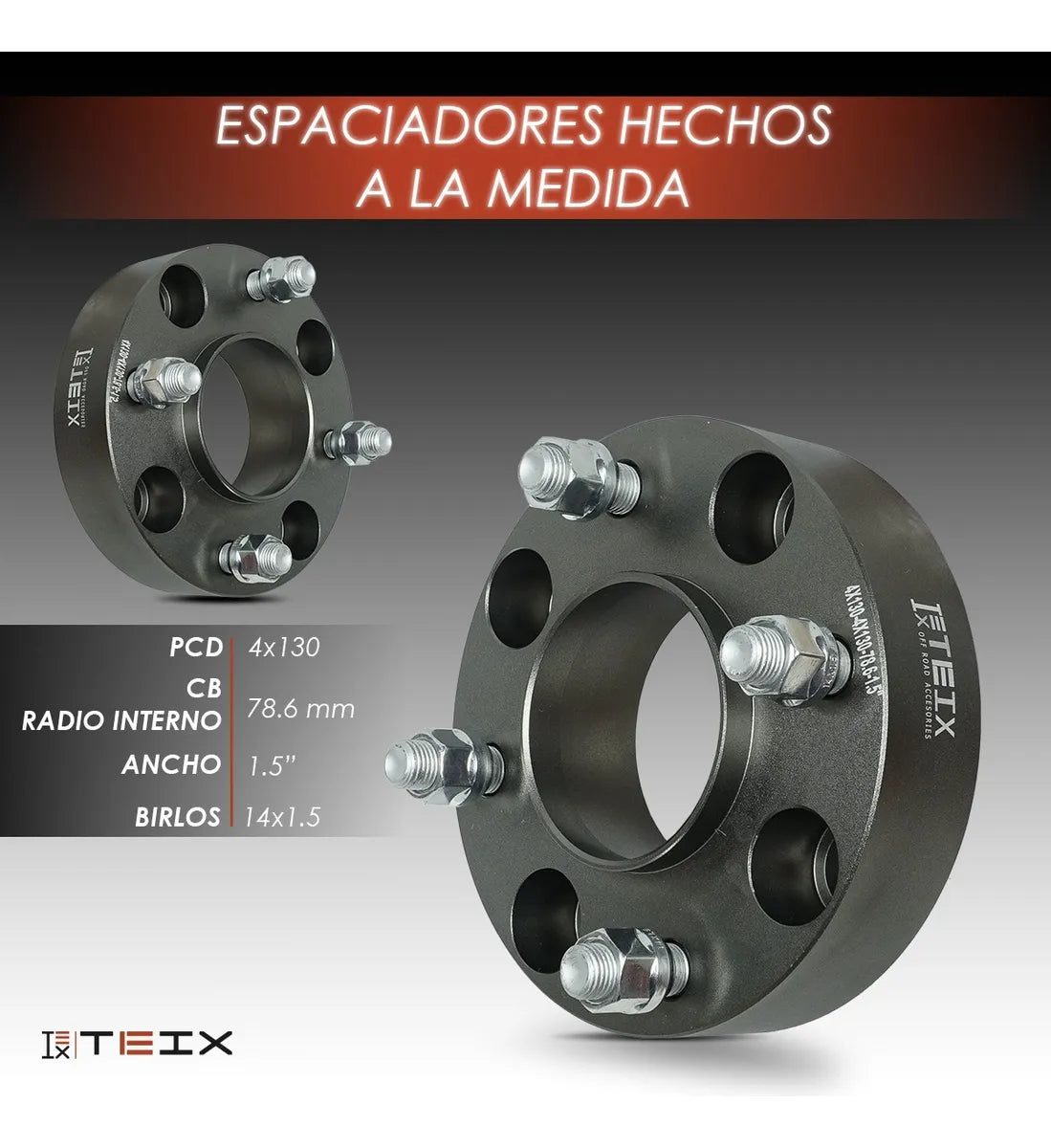 Espaciadores Teix Gris Vocho 4 Birlos 80-03 1.5