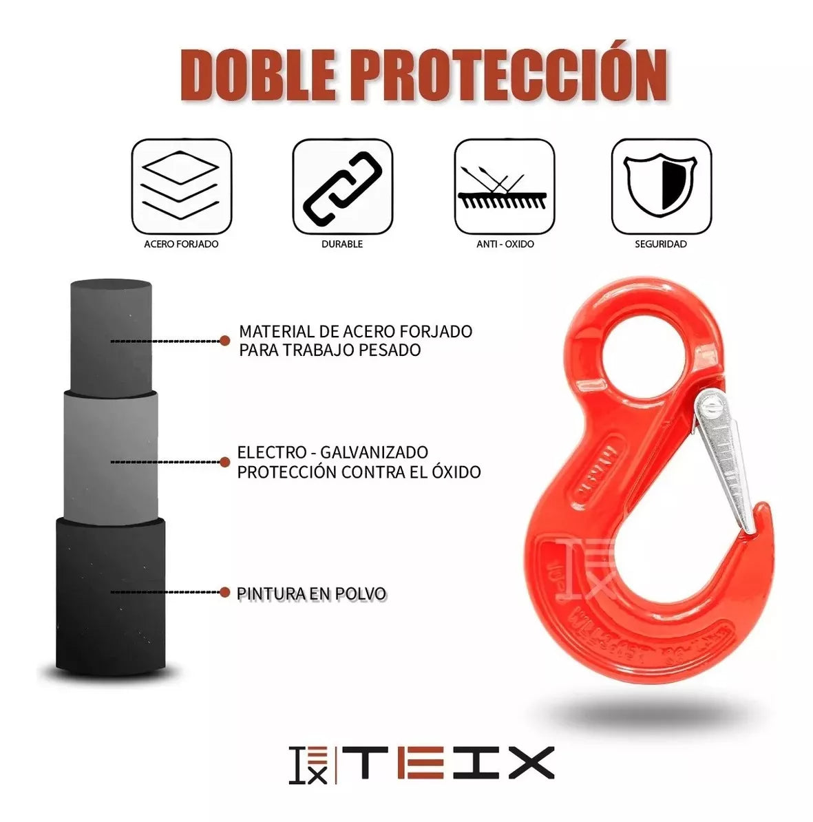 GANCHO DE USO RUDO PARA WINCH UNIVERSAL OFF ROAD TEIX